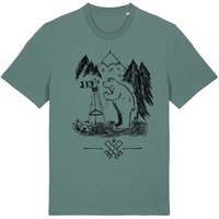 päfjes Foto T-Shirt | Fotokamera analogfotografie mit Bär - Unisex Männer Bio Siebdruck Shirt