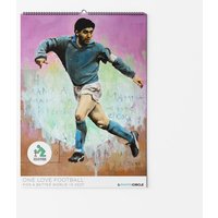 Photocircle One Love Fußball Wandkalender 2027 mit Vintage Illustrationen von Maradonna, Bergkamp, Pele und Del Piero