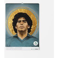 Photocircle Fußball Legenden Wandkalender 2027 mit David Diehl Portraits von Maradonna, Pele, Maldini, del Piero, Messi, Cruyff im Retro Stil