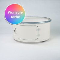 Lockengelöt Little Bob mit Tür - Couchtisch aus einem Hamburger Ölfass