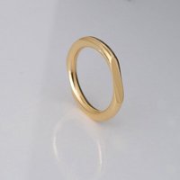 BELLYBIRD Jewellery Ring DUO mit 2 abgeflachten Seiten, Silber 925, vergoldet
