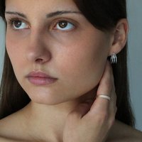 BELLYBIRD Jewellery CREOLEN - TRIO, Design aus 3 Ringen, glänzende Oberfläche, 925 Silber