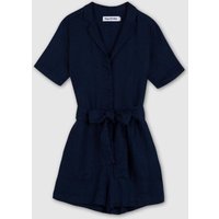 Kings Of Indigo JANELLE PLAYSUIT | WORKER BLUE LINEN
