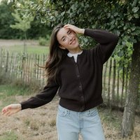 NORDLICHT Grobstrick Rundhals Cardigan aus 100% Baumwolle ROMY