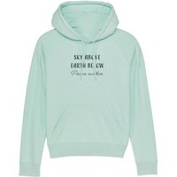 Human Family Bio Damen Sweatshirt mit Kapuze "Trekker - Peace within" aus Bio-Baumwolle