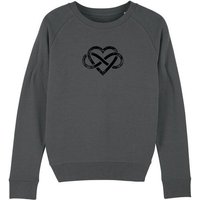 Human Family Bio Damen Rundhals Sweatshirt "Feel - Endless Love" - in 7 Farben mit 85 % Bio-Baumwolle