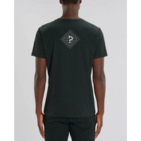 Human Family Bio Herren V-Neck-T-Shirt "Geometric Questionmark" in 3 Farben aus Bio-Baumwolle