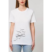 Human Family Bio Unisex T-Shirt "Create - Free Birds" in verschiedenen Farben aus Bio-Baumwolle