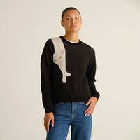 DEDICATED Damen Strickpullover Arendal Long Cat Black