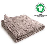 Sonnenstrick – Bio Baby-Kuscheldecke "Zopfmuster" (90 x 90 cm) Bio-Baumwolle