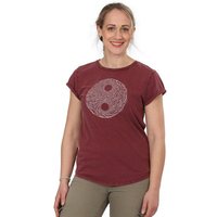 Life-Tree Fairwear Organic Shirt Women Washed Red YinYang