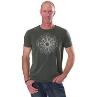 Life-Tree Organic Fairwear Shirt Men Fairwear Organic Stone WoodenIris/ | Grün/Rot