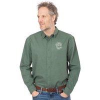 Life-Tree Organic Fairwear Fairwear Men Organic Hemd Workershirt Logo Bay Olive | Grün