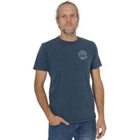 Life-Tree Organic Fairwear Shirt Men Logo Olive Stone Washed | Blau/Grün/Rot