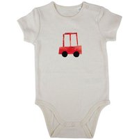 MELAdi Kinder Baby - Body aus Biobaumwolle - Rotes Auto auf Natural Raw