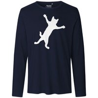 HANDGEDRUCKT "Klammerkatze" Männer Longsleeve Neutral