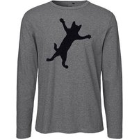HANDGEDRUCKT "Klammerkatze" Männer Longsleeve Neutral