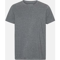 Copenhagen Bamboo Dunkelgraues melangefarbenes Bambus-T-Shirt mit Rundhalsausschnitt