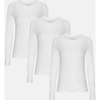 Copenhagen Bamboo 3er-Pack weißes Bambus-Langarm-T-Shirt