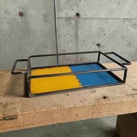 Moogoo Creative Africa Upcycling Tablett aus recycelten Ölfässern | Industrial Design Vintage