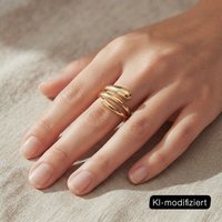 ELEKTROPULLI Größenverstellbarer Fine Round Triple Ring