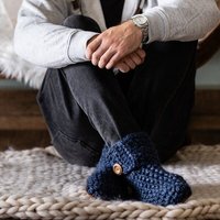 Extra Warme Hüttenschuhe aus weichem Wollgarn – extra dick, Damen & Herren, handgefertigt | Kingdom of Wow