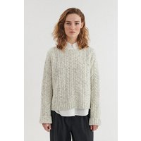 Basic Apparel Zopfstrick-Pullover ASTA aus Wolle und Baumwolle