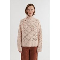 Basic Apparel Rollkragen-Strickpullover UTTA aus Wolle und Baumwolle