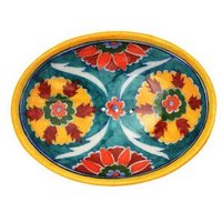 TRANQUILLO Blue Pottery Seifenschale von Hand geformt und bemalt