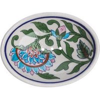 TRANQUILLO Blue Pottery Seifenschale von Hand geformt und bemalt