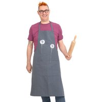Hirschkind Handgewebte graue Fair-Trade & Bio-Kochschürze "Pusteblume"