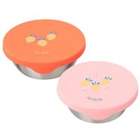 Fresk Snackbox-Set für Kinder – 2 Edelstahldosen mit Silikondeckel