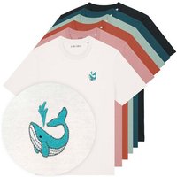 Besticktes T-Shirt – Walter der Wal – LIGARTI Tiermanufaktur