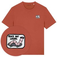 Besticktes T-Shirt – Ollie der Skater-Wurm – LIGARTI Tiermanufaktur