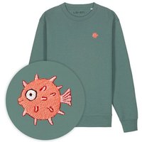 Bestickter Pullover – Kurt der Kugelfisch – LIGARTI Tiermanufaktur