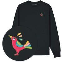 Bestickter Pullover – Patrischa der Paradiesvogel – LIGARTI Tiermanufaktur