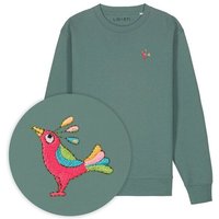 Bestickter Pullover – Patrischa der Paradiesvogel – LIGARTI Tiermanufaktur