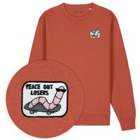 Bestickter Pullover – Ollie der Skater-Wurm – LIGARTI Tiermanufaktur