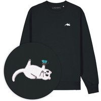 Bestickter Pullover – Samantha die Katze – LIGARTI Tiermanufaktur