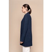 Pukara Alpaka-Cardigan in Navy Blue & Beige