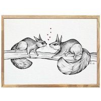 Kunstdruck »Zwei Hörnchen« von LIGARTI | A4, A3 oder A2 | Wandbild | Poster | Kunst