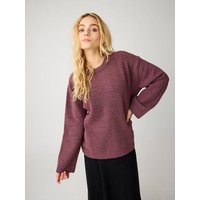 KnowledgeCotton Apparel Soufflé Strickpullover mit Rundhalsausschnitt - Relaxed Fit - aus recyceltem Polyester