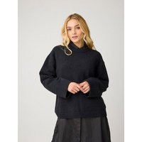 KnowledgeCotton Apparel Soufflé Strickpullover mit Rundhalsausschnitt - Relaxed Fit - aus recyceltem Polyester