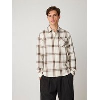 KnowledgeCotton Apparel Klassisches Flanellhemd DUNE mit Karomuster aus Bio-Baumwolle