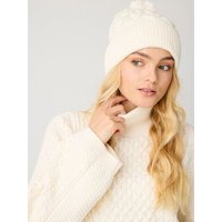 KnowledgeCotton Apparel Strickmütze mit Zopfmuster und Bommel aus Bio-Baumwolle