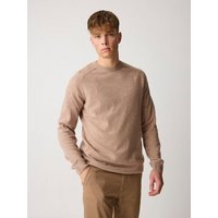 KnowledgeCotton Apparel Strickpullover mit Rundhalsausschnitt aus Lammwolle