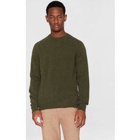 KnowledgeCotton Apparel Strickpullover mit Rundhalsausschnitt aus Lammwolle