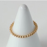 BELLYBIRD Jewellery Ring - PERLDRAHT RING, feiner Kugelring, 925 Silber/ vergoldet