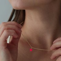 BELLYBIRD Jewellery Halskette - kleines Herz, Anhänger/ 925 Silber vergoldet/ emailliert