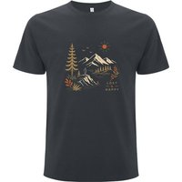 Spreecult Lost&Happy - Bio und Fair - Männer Unisex T-Shirt - Natur Berge Sonne